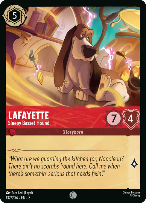 Lafayette - Sleepy Basset Hound Disney Lorcana card