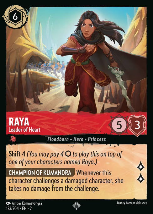 Raya - Leader of Heart Disney Lorcana card