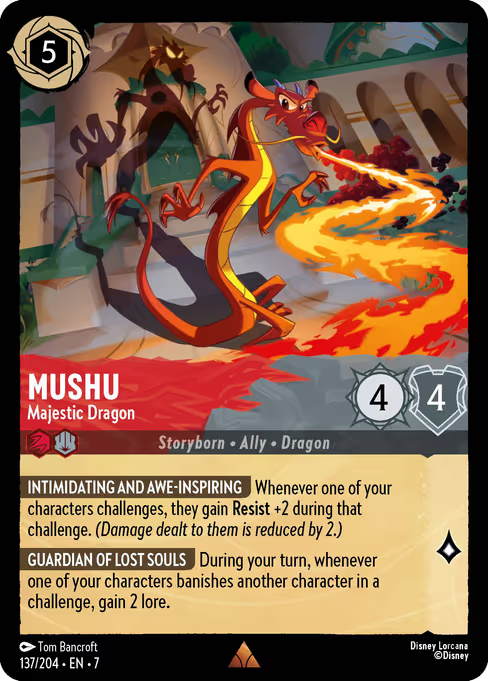 Mushu - Majestic Dragon Disney Lorcana card