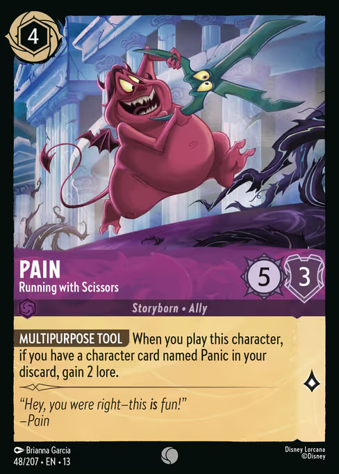 Pain - Running with Scissors Disney Lorcana card