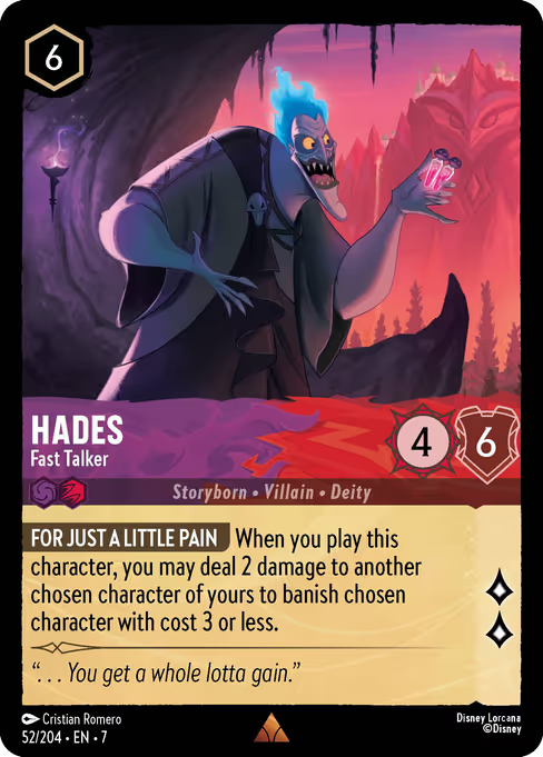 Hades - Fast Talker Disney Lorcana card