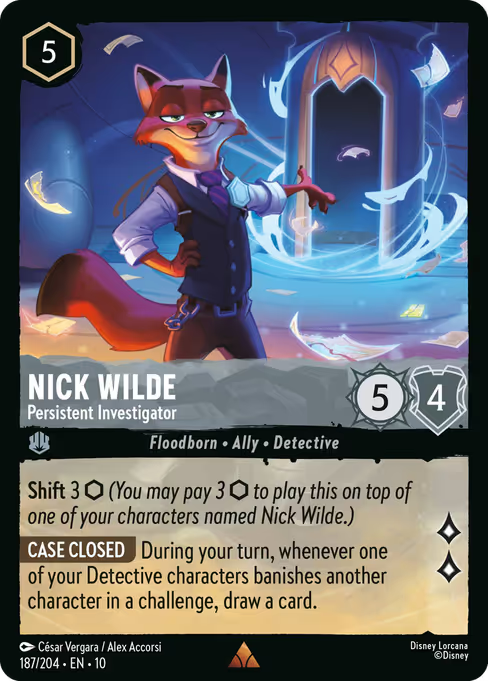 Nick Wilde - Persistent Investigator Disney Lorcana card