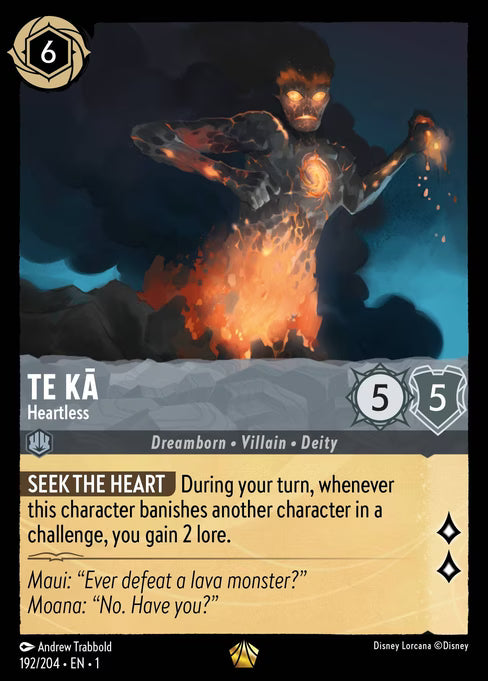 Te Kā - Heartless Disney Lorcana card