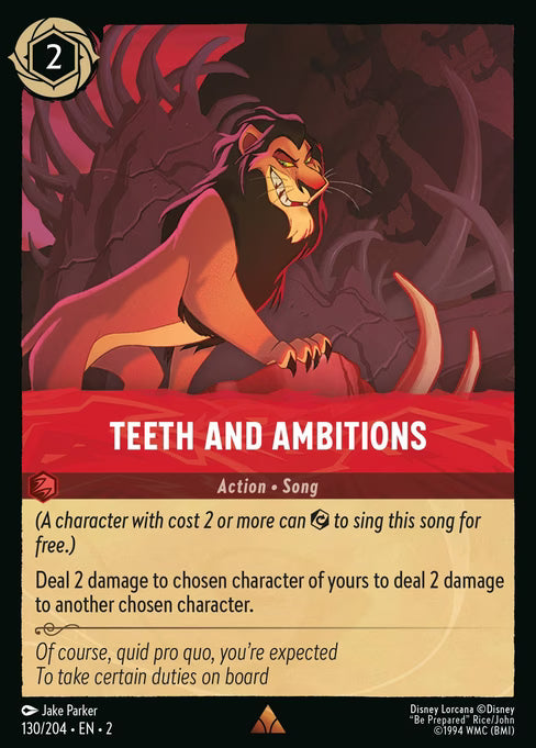 Teeth and Ambitions Disney Lorcana card