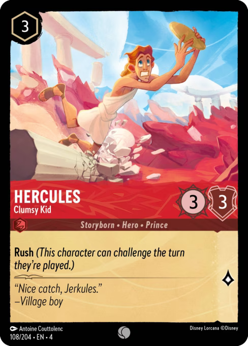 Hercules - Clumsy Kid Disney Lorcana card