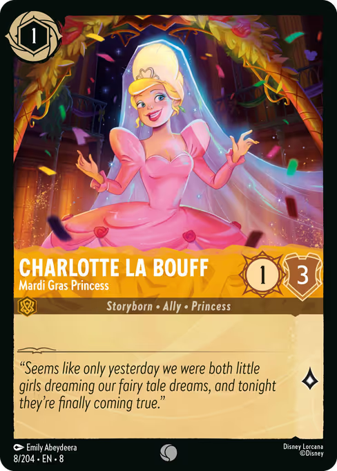 Charlotte La Bouff - Mardi Gras Princess Disney Lorcana card