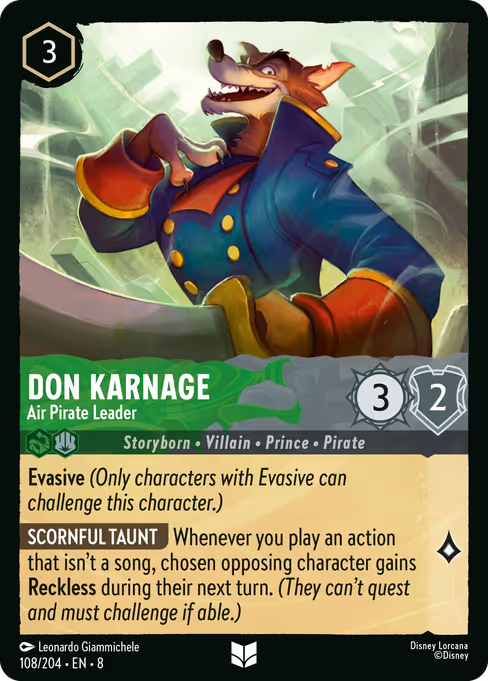 Don Karnage - Air Pirate Leader Disney Lorcana card
