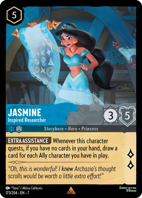 Jasmine - Inspired Researcher Disney Lorcana card