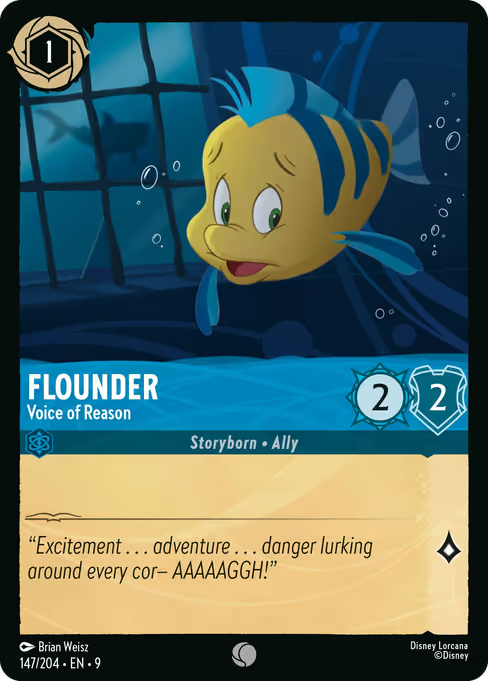Flounder - Voice of Reason Disney Lorcana card