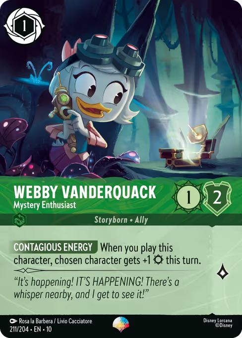 Webby Vanderquack - Mystery Enthusiast Disney Lorcana card