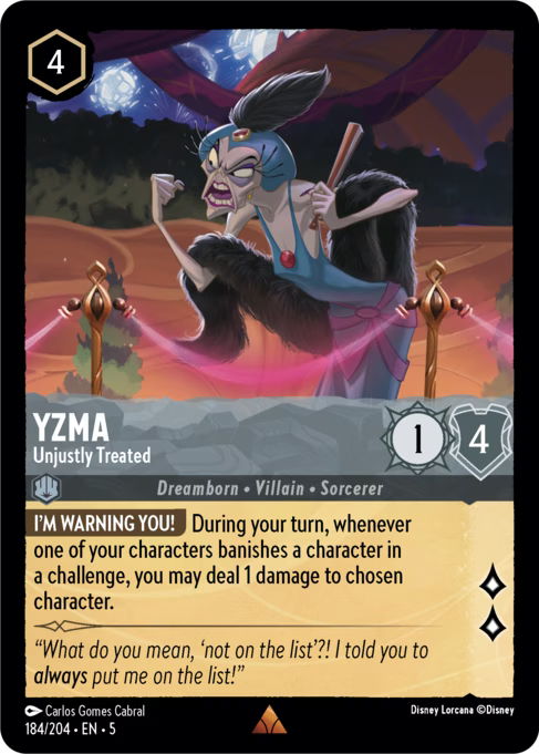 Yzma - Unjustly Treated Disney Lorcana card