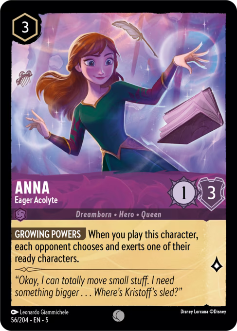 Anna - Eager Acolyte Disney Lorcana card