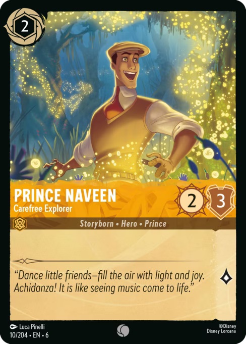 Prince Naveen - Carefree Explorer Disney Lorcana card