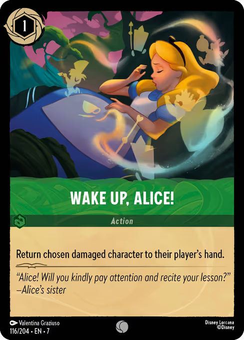 Wake Up, Alice! Disney Lorcana card