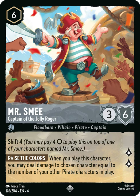 Mr. Smee - Captain of the Jolly Roger Disney Lorcana card