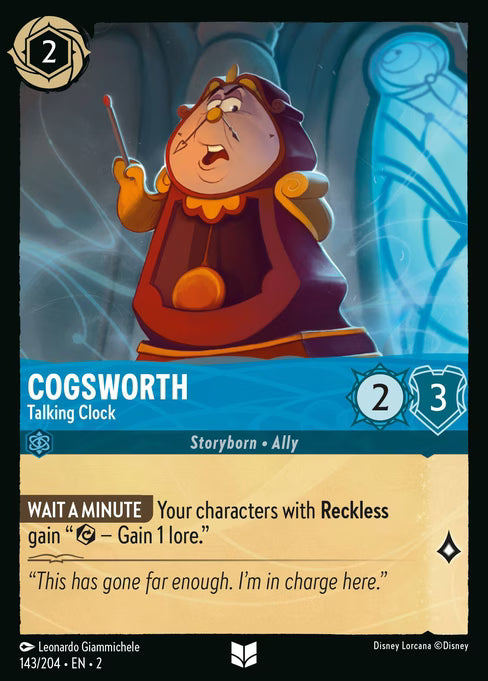 Cogsworth - Talking Clock Disney Lorcana card