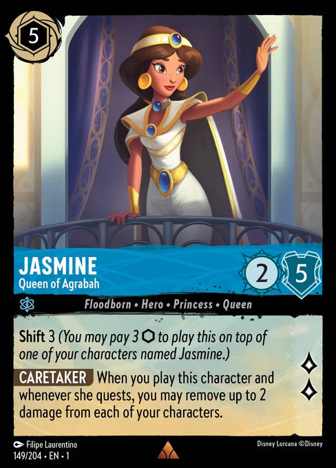 Jasmine - Queen of Agrabah Disney Lorcana card