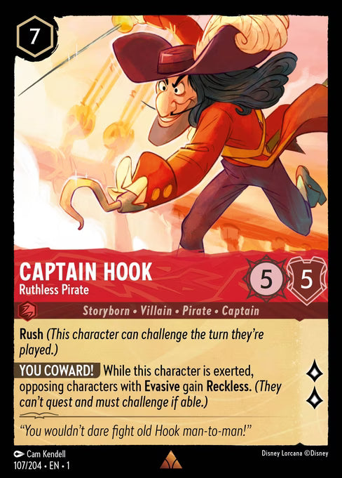 Captain Hook - Ruthless Pirate Disney Lorcana card