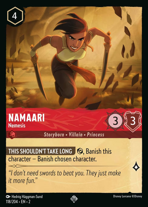 Namaari - Nemesis Disney Lorcana card