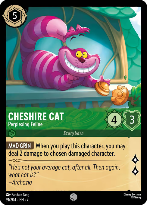 Cheshire Cat - Perplexing Feline Disney Lorcana card