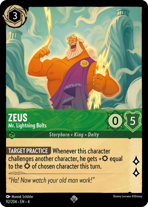 Zeus - Mr. Lightning Bolts Disney Lorcana card