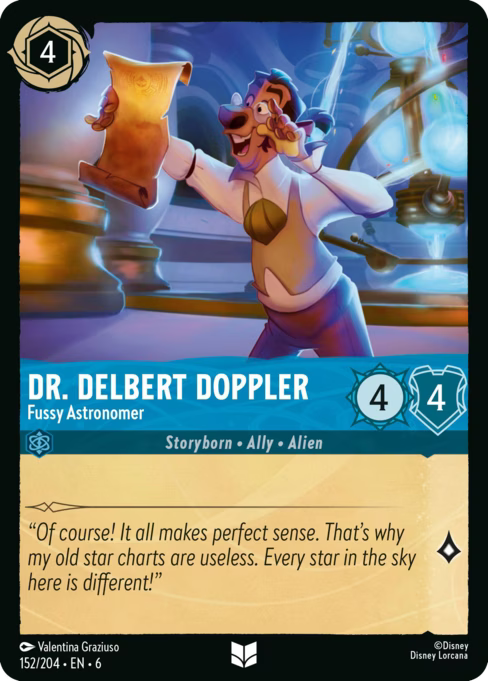 Dr. Delbert Doppler - Fussy Astronomer Disney Lorcana card