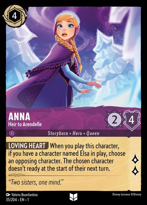 Anna - Heir to Arendelle Disney Lorcana card