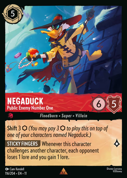 Negaduck - Public Enemy Number One Disney Lorcana card