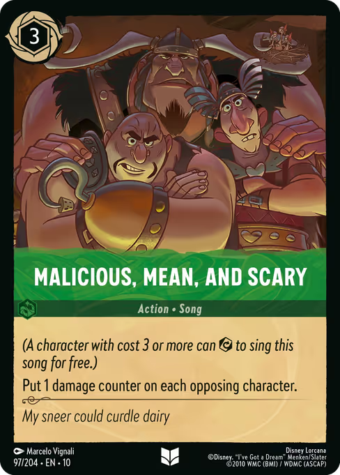 Malicious, Mean, and Scary Disney Lorcana card