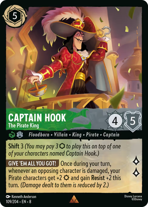 Captain Hook - The Pirate King Disney Lorcana card