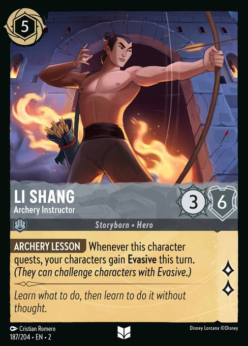 Li Shang - Archery Instructor Disney Lorcana card