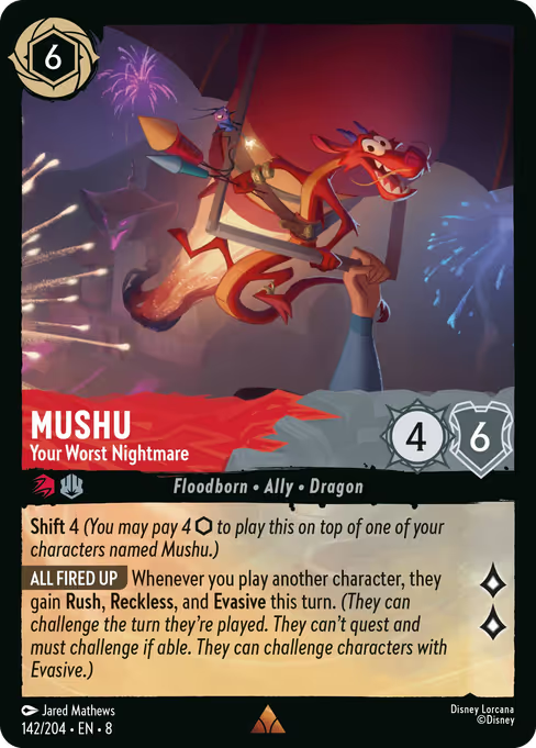 Mushu - Your Worst Nightmare Disney Lorcana card
