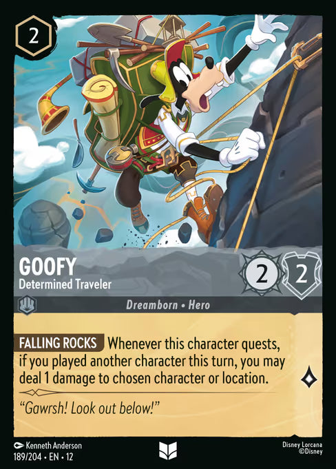 Goofy - Determined Traveler Disney Lorcana card