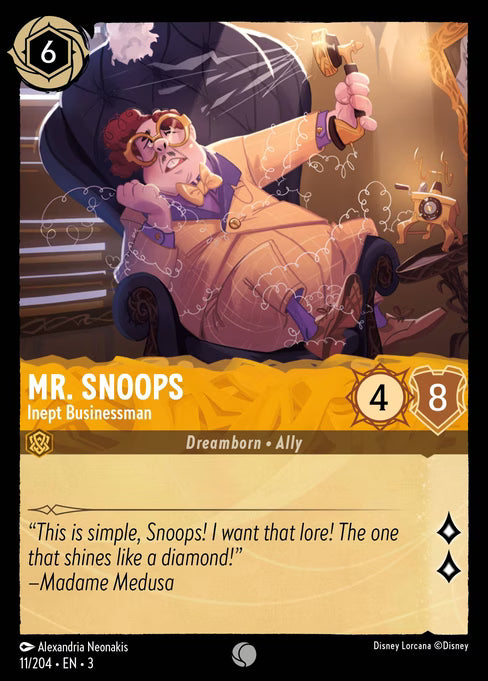 Mr. Snoops - Inept Businessman Disney Lorcana card