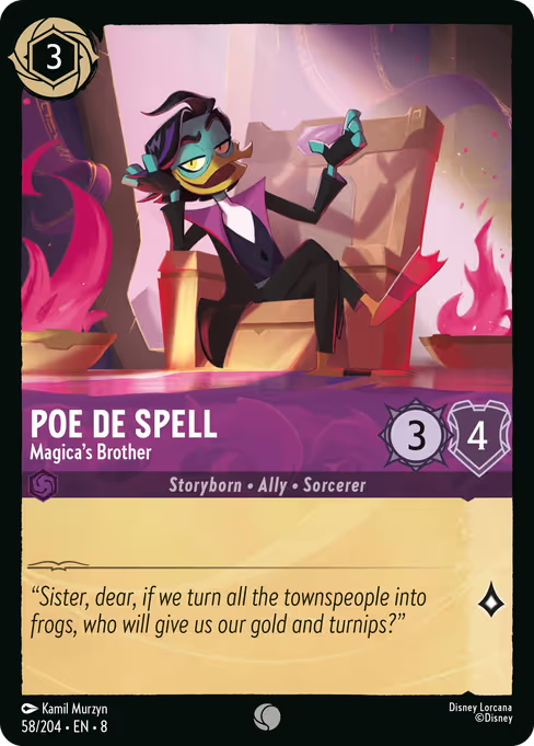 Poe De Spell - Magica's Brother Disney Lorcana card