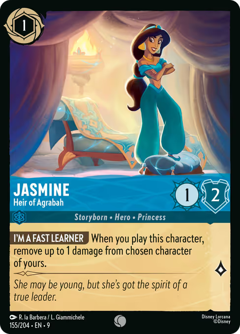 Jasmine - Heir of Agrabah Disney Lorcana card