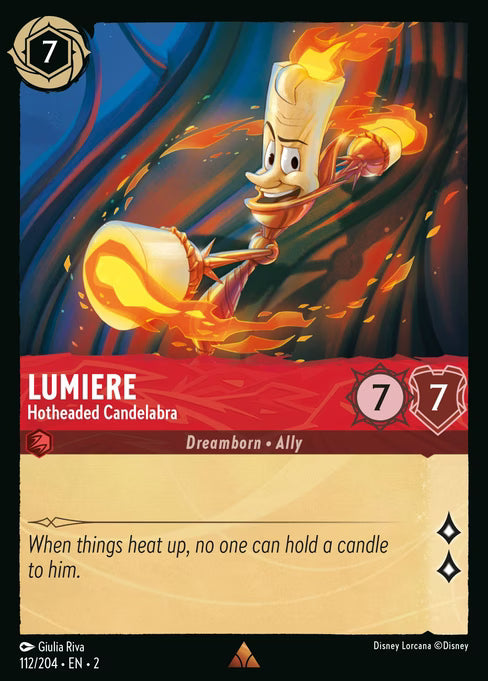 Lumiere - Hotheaded Candelabra Disney Lorcana card