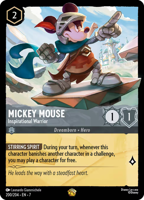 Mickey Mouse - Inspirational Warrior Disney Lorcana card