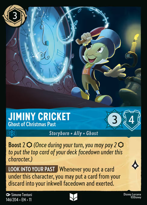 Jiminy Cricket - Ghost of Christmas Past Disney Lorcana card