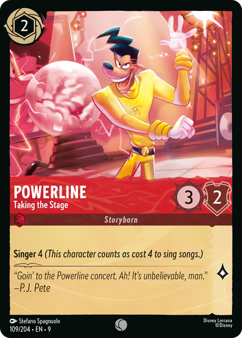 Powerline - Taking the Stage Disney Lorcana card