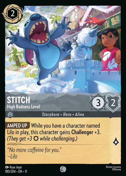 Stitch - High Badness Level Disney Lorcana card