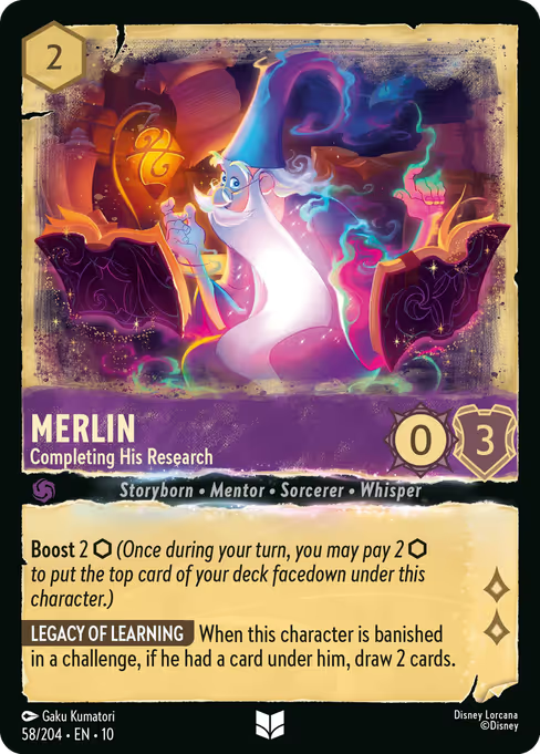 Merlin - Completing His Research Disney Lorcana card