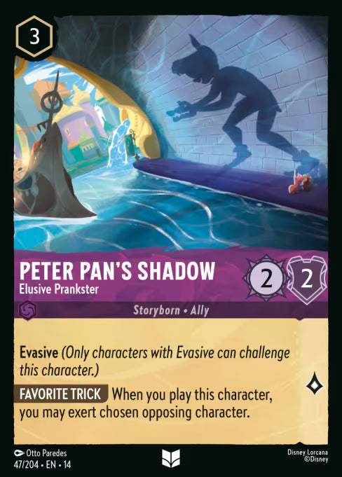 Peter Pan's Shadow - Elusive Prankster Disney Lorcana card