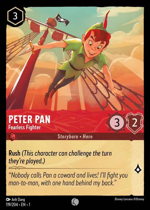 Peter Pan - Fearless Fighter Disney Lorcana card