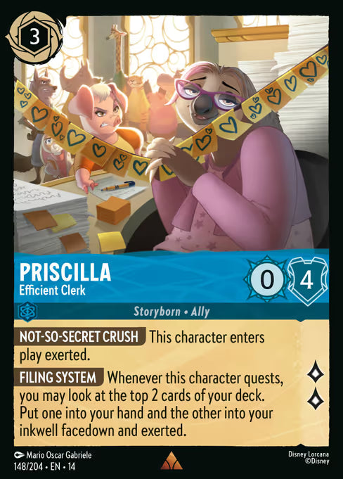 Priscilla - Efficient Clerk Disney Lorcana card