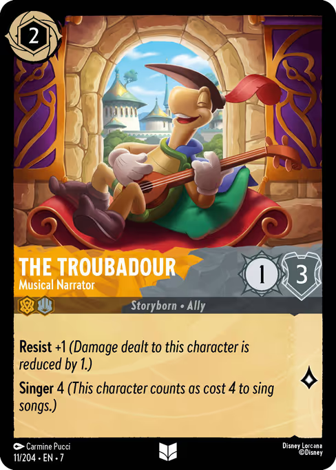 The Troubadour - Musical Narrator Disney Lorcana card