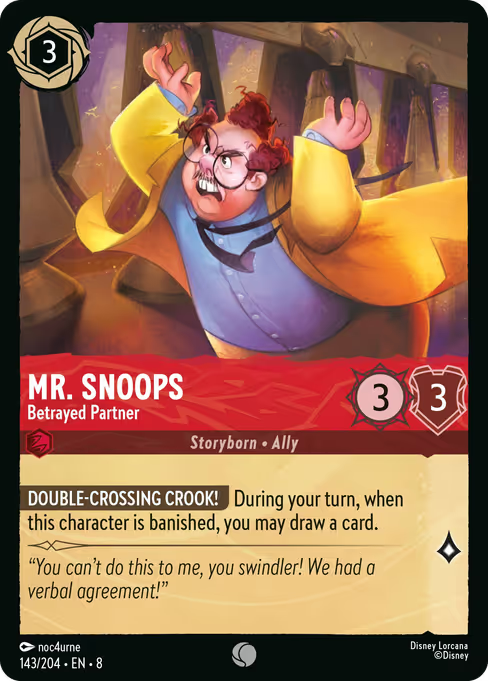 Mr. Snoops - Betrayed Partner Disney Lorcana card