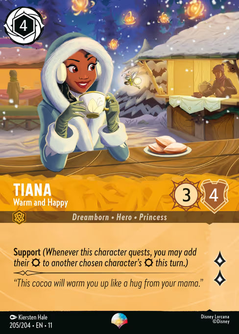 Tiana - Warm and Happy Disney Lorcana card