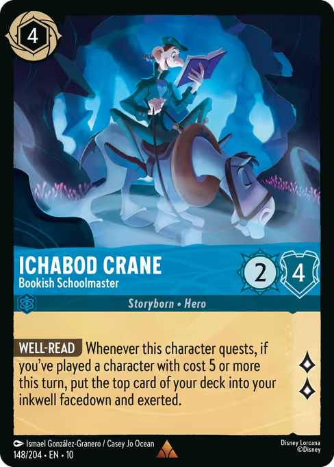 Ichabod Crane - Bookish Schoolmaster Disney Lorcana card