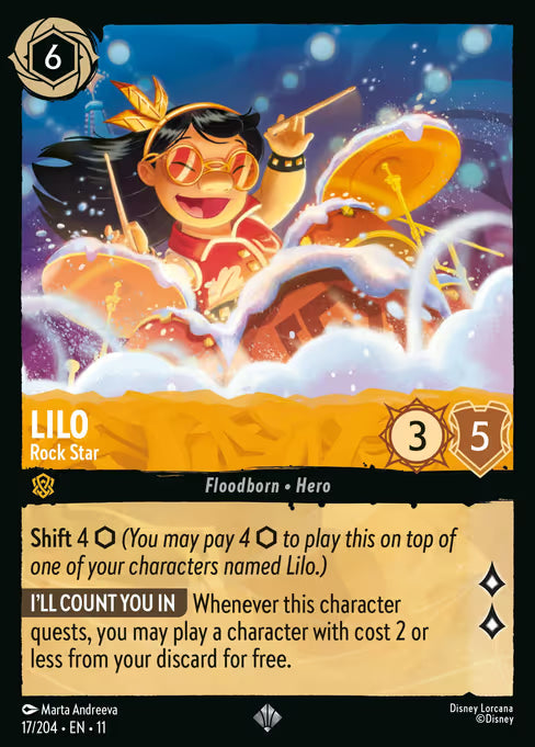 Lilo - Rock Star Disney Lorcana card